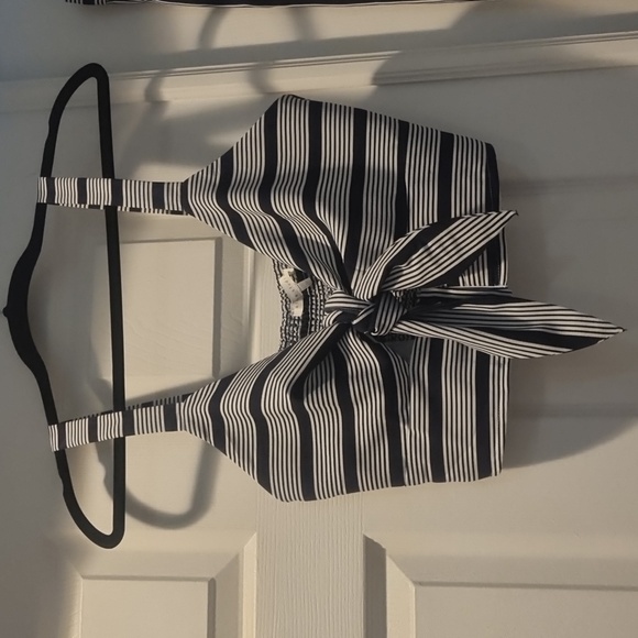 ÉTOPHE STUDIOS 2pc Striped Top & Pants Set Navy/White Size Large - Picture 2 of 13